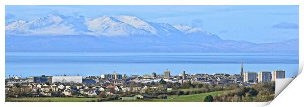View over Ayr and Arran Print by Allan Durward Photography