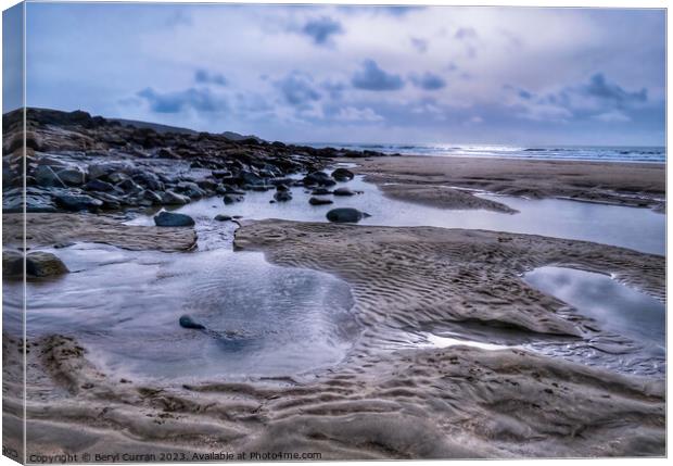 Rock pools and Sand patterns  Canvas Print by Beryl Curran