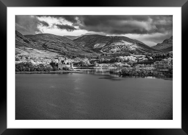 The ruin of Kilchurn Castle, Highland mountains and Loch Awe. Framed Mounted Print by Andrea Obzerova