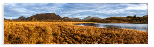 Highland mountains and Loch Awe, Scotland. Acrylic by Andrea Obzerova