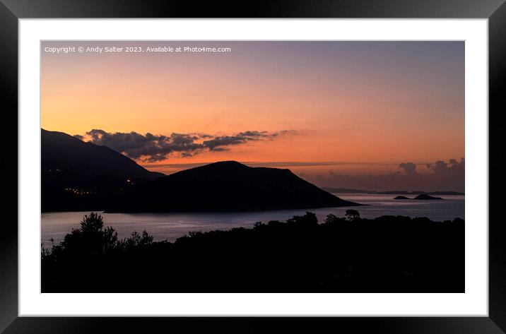 Sunrise over Kalkan Framed Mounted Print by Andy Salter