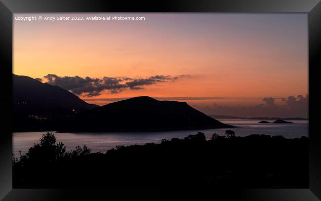 Sunrise over Kalkan Framed Print by Andy Salter