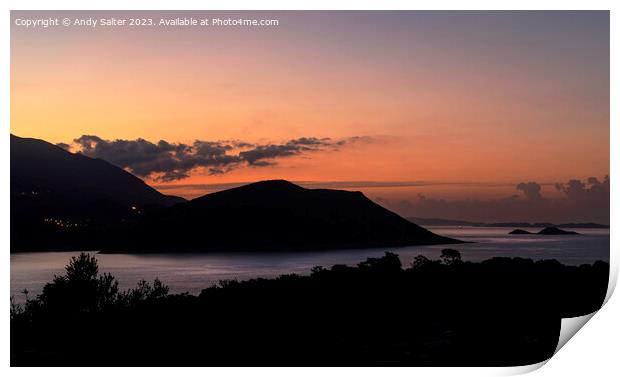 Sunrise over Kalkan Print by Andy Salter
