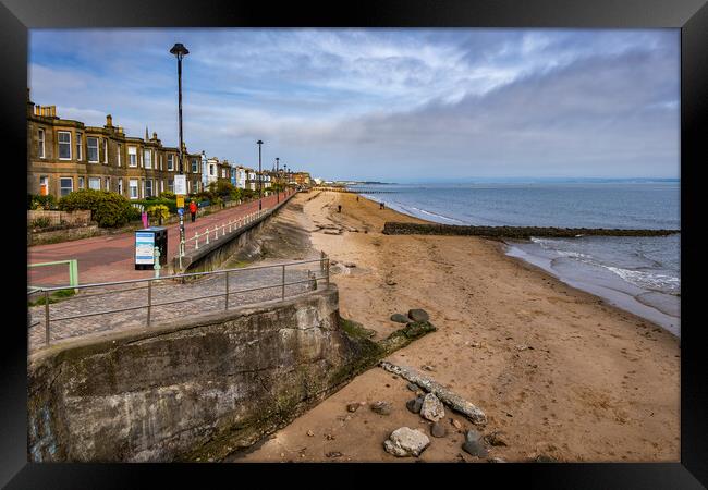 Portobello Beach And Promenade In Edinburgh Framed Print by Artur Bogacki