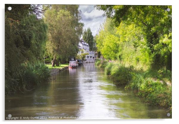 Wilmcote on the Stratford-Upon-Avon Canal Acrylic by Andy Durnin