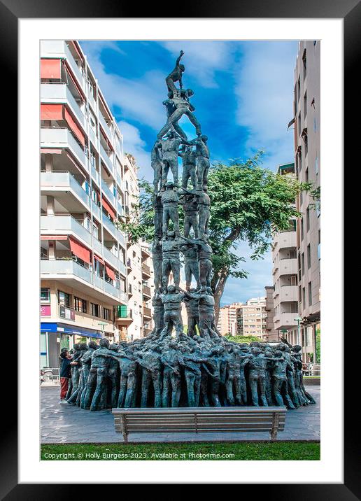 Monumento a Los Castellers  Framed Mounted Print by Holly Burgess