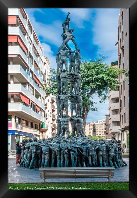 Monumento a Los Castellers  Framed Print by Holly Burgess