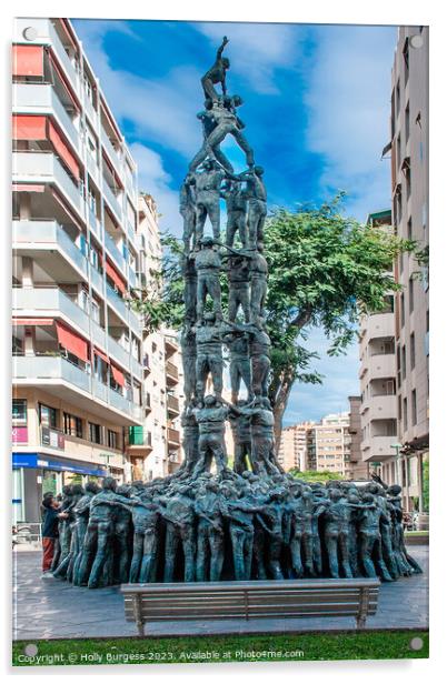 Monumento a Los Castellers  Acrylic by Holly Burgess