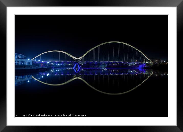 Darkness and Light - Infinity Bridge Framed Mounted Print by Richard Perks