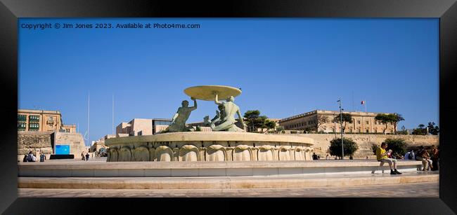 Triton Fountain, Valletta Framed Print by Jim Jones