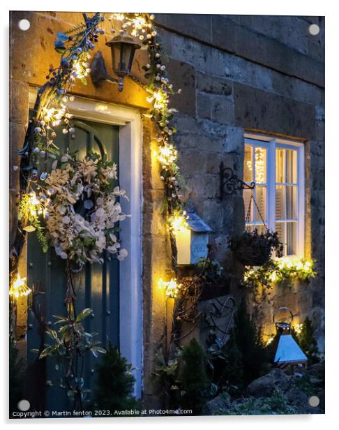 Christmas cottage window Acrylic by Martin fenton
