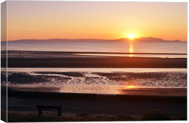 Prestwick prom and shorefront at sunset Canvas Print by Allan Durward Photography