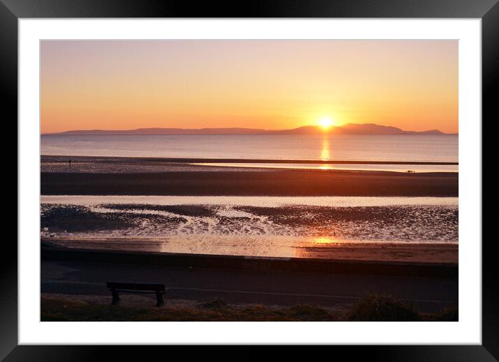Prestwick prom and shorefront at sunset Framed Mounted Print by Allan Durward Photography