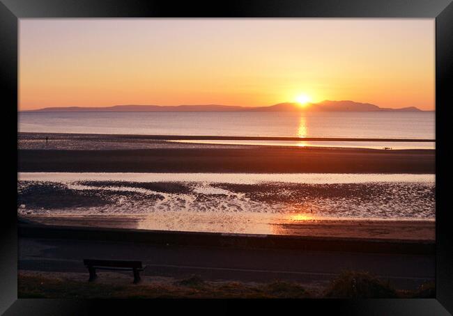 Prestwick prom and shorefront at sunset Framed Print by Allan Durward Photography