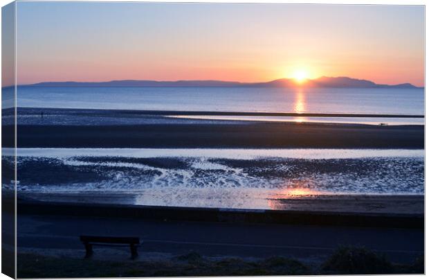 Prestwick and Arran sunset Canvas Print by Allan Durward Photography