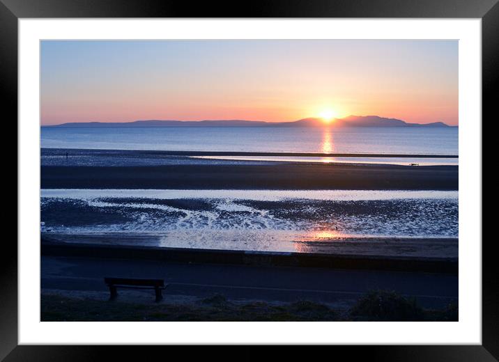 Prestwick and Arran sunset Framed Mounted Print by Allan Durward Photography