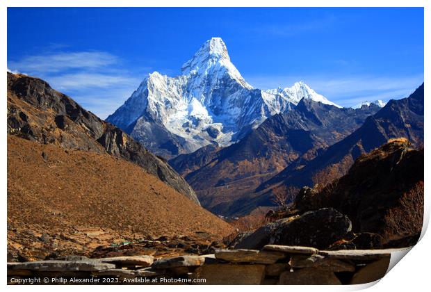 Ama Dablam from Khumjung, Nepal Print by Philip Alexander