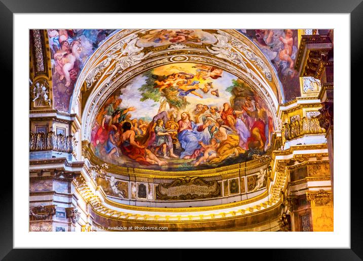  Jesus Teaching Fresco Santa Maria Maddalena Church Rome Italy Framed Mounted Print by William Perry