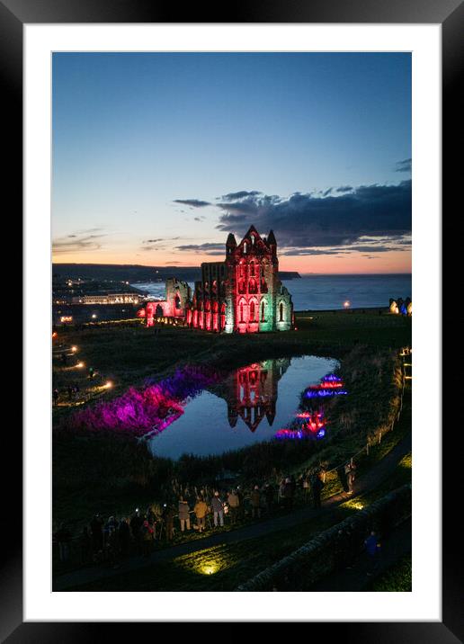 Whitby Abbey Illuminations Framed Mounted Print by Apollo Aerial Photography