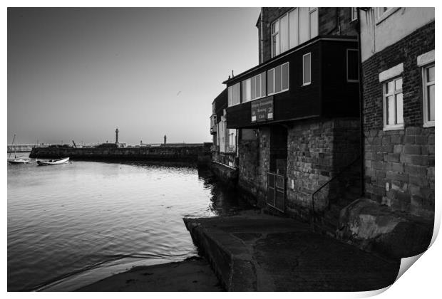 Whitby Black And White Print by Steve Smith