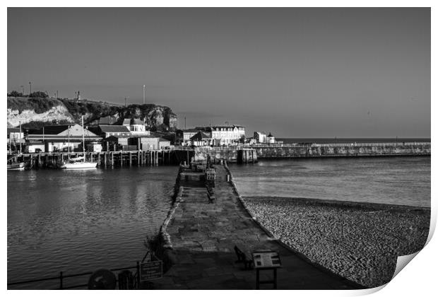 Whitby Black And White Print by Steve Smith