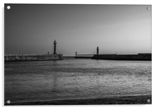 Whitby Black And White Acrylic by Steve Smith