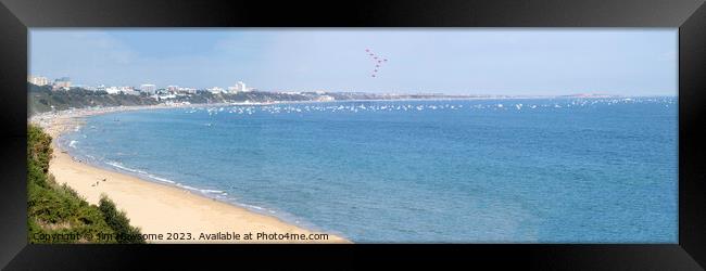 Bournemouth Air show - Red Arrows Display Team Framed Print by Jim Newsome