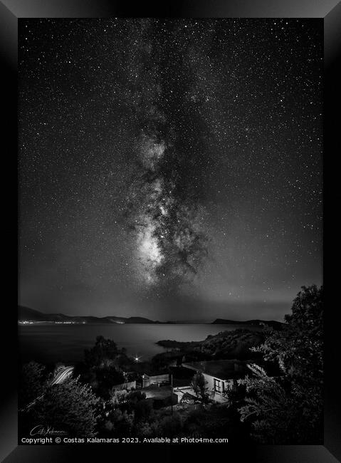 Milky Way at Peloponnisos Framed Print by Costas Kalamaras