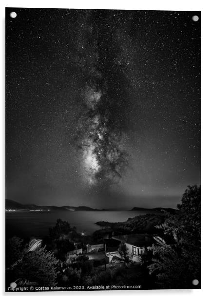 Milky Way at Peloponnisos Acrylic by Costas Kalamaras