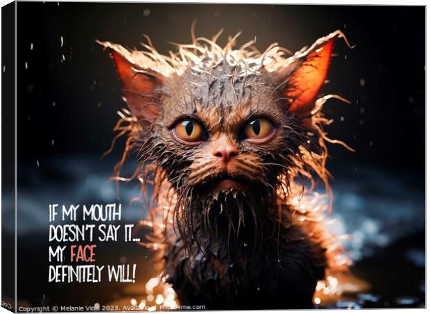 FUNNY CAT Angry Look Canvas Print by Melanie Viola