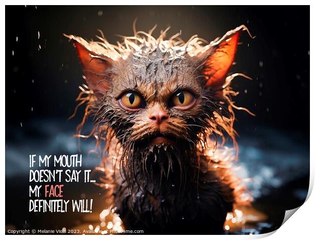 FUNNY CAT Angry Look Print by Melanie Viola