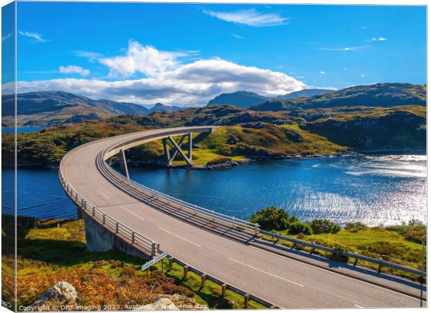 Kylesku Bridge Scotland North West Highland NC500 Route Canvas Print by OBT imaging