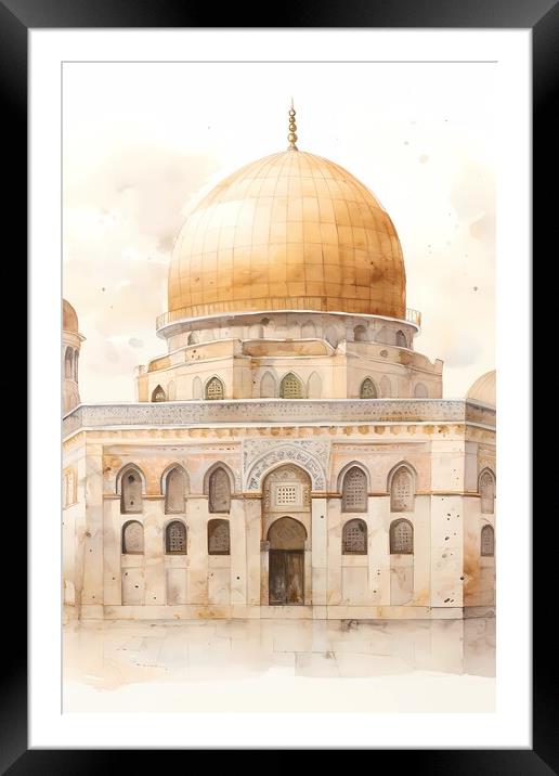 Mosque Al Aqsa Framed Mounted Print by Zahra Majid