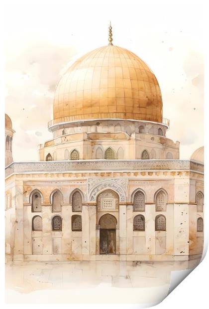 Mosque Al Aqsa Print by Zahra Majid