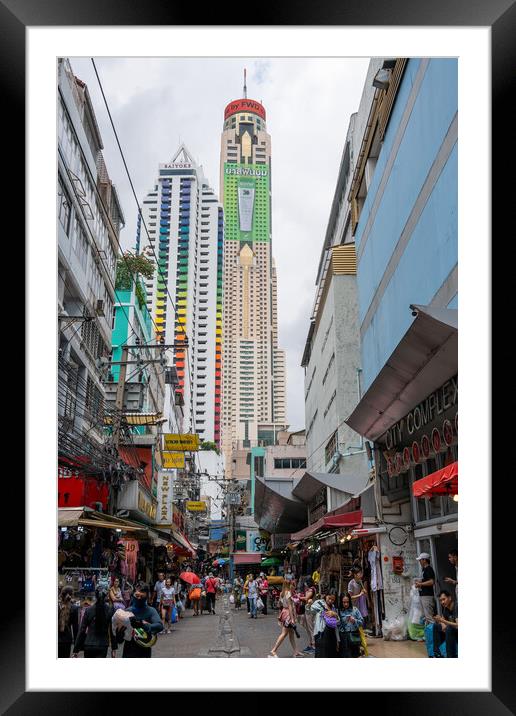 The Baiyoke Tower of Bangkok in Thailand Asia Framed Mounted Print by Wilfried Strang