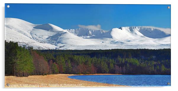 Loch Morlich & Cairngorm Mountains National Park Glenmore Skiing Scottish Highlands Acrylic by OBT imaging