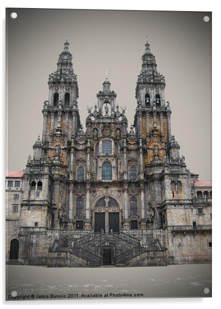 Cathedral of Santiago de Compostela Acrylic by Jasna Buncic