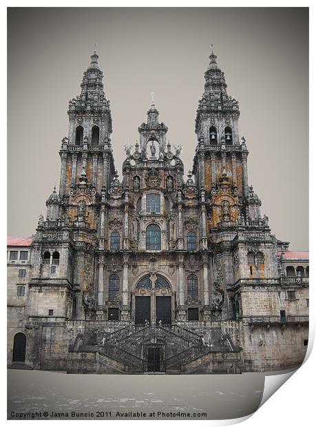 Cathedral of Santiago de Compostela Print by Jasna Buncic