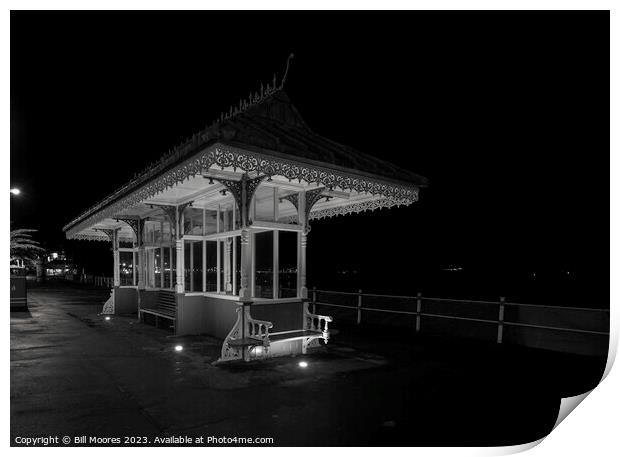 Weymouth seafront shelter Print by Bill Moores
