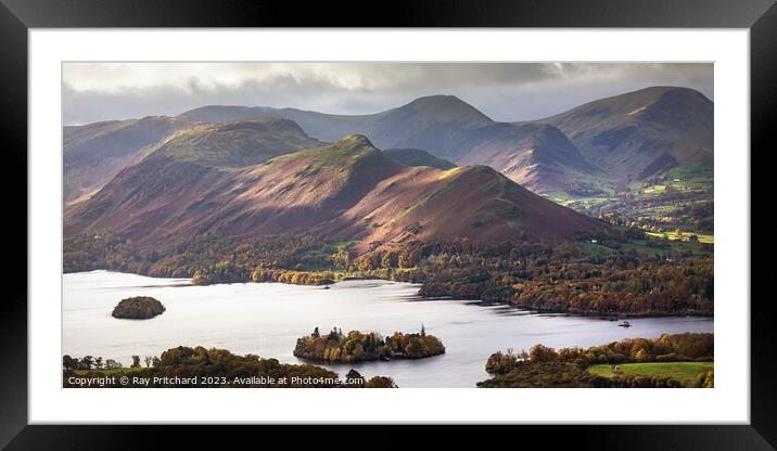 View of Derwent Water and Catbells Framed Mounted Print by Ray Pritchard