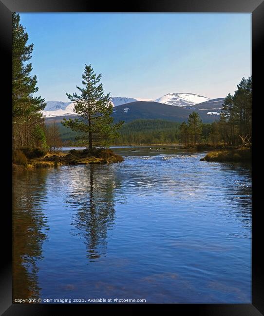 Loch Morlich & Cairngorm Mountains Scottish Highlands Framed Print by OBT imaging
