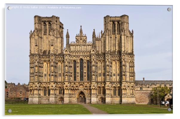 Wells Cathedral Somerset Acrylic by Andy Salter