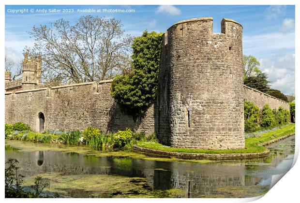 The Bishops Palace and Gardens Wells Somerset Print by Andy Salter