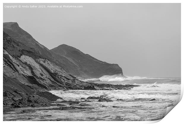 Rugged Cornish Coastline Print by Andy Salter