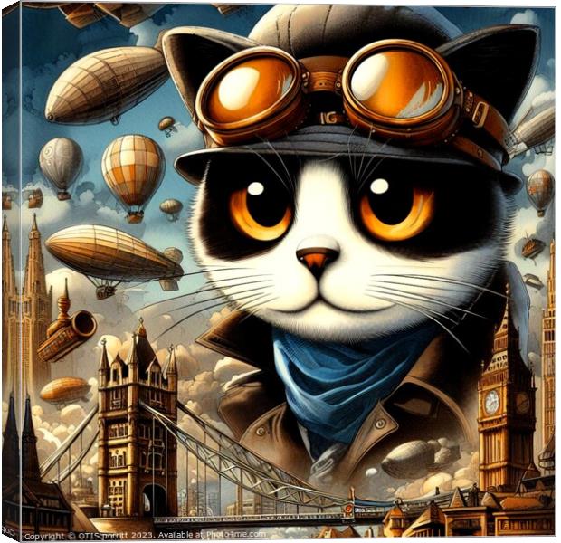STEAMPUNK CAT 2 Canvas Print by OTIS PORRITT