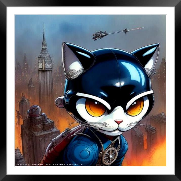 STEAMPUNK CAT 8 Framed Mounted Print by OTIS PORRITT