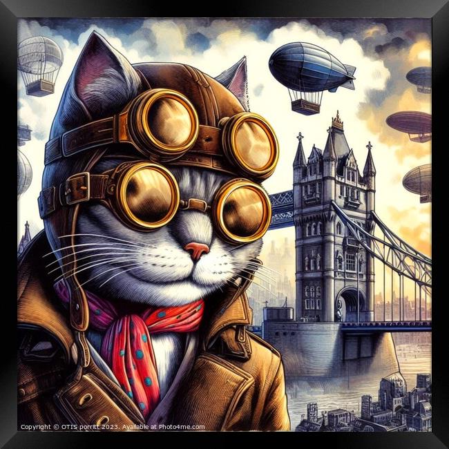 STEAMPUNK CAT 16 Framed Print by OTIS PORRITT