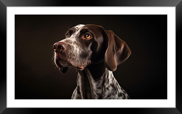 German Shorthaired Pointer Framed Mounted Print by K9 Art