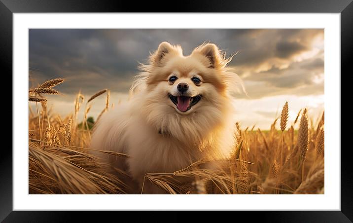 German Spitz Framed Mounted Print by K9 Art