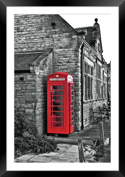 Red Telephone Box Framed Mounted Print by Kevin Tate